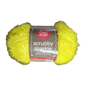 Coats Yarn E851-8215 Red Heart Scrubby Sparkle Lemon Yellow 3 oz 174 yds New
